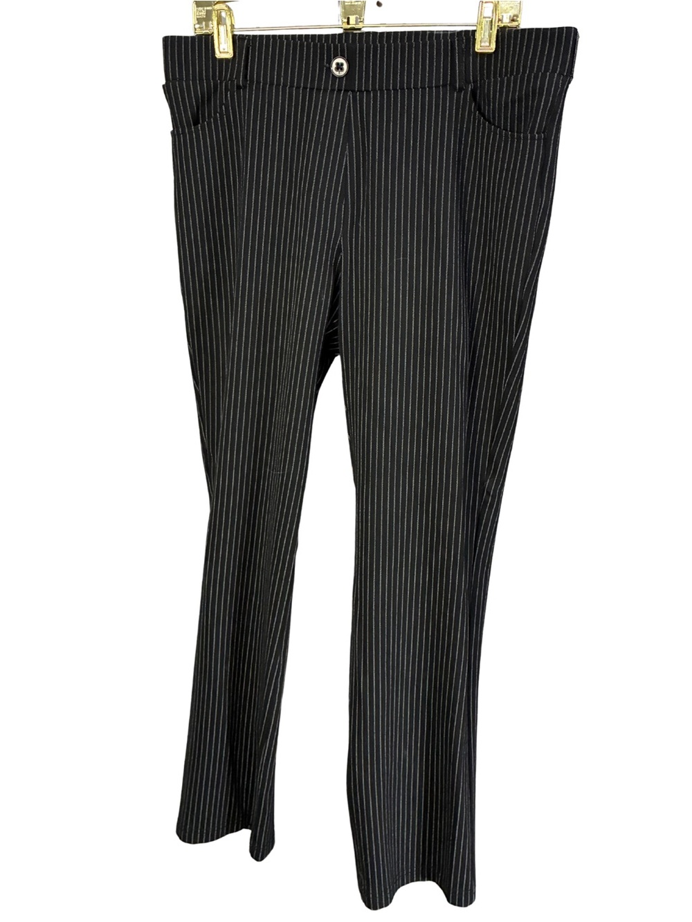 Betabrand Black Pinstripe Men’s Dress Pants